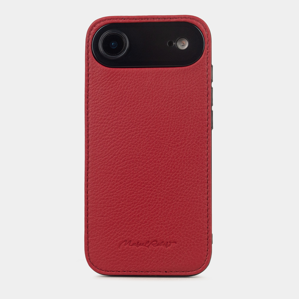 Чехол-накладка для iPhone 17 Air из кожи теленка, красного цвета