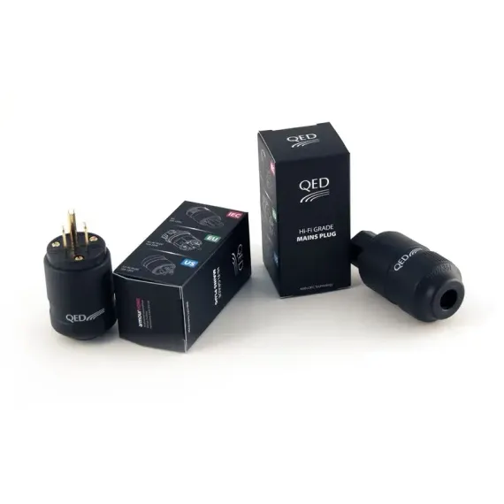 QED Reference Euro Plug Rhodium