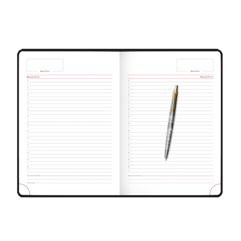 Подарочный набор: Шариковая ручка Parker Jotter + ежедневник, триколор