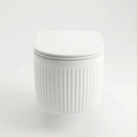 Унитаз подвесной безободковый WAVE RIFL Tornado3.0, сид. дюропласт, м/л, быстр, БЕЛЫЙ глянец (L)