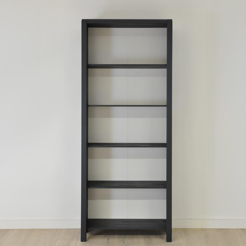 Книжный шкаф, 86х39х211, Мадейра, стеллаж, с полками, из массива дерева, серый, Dipriz