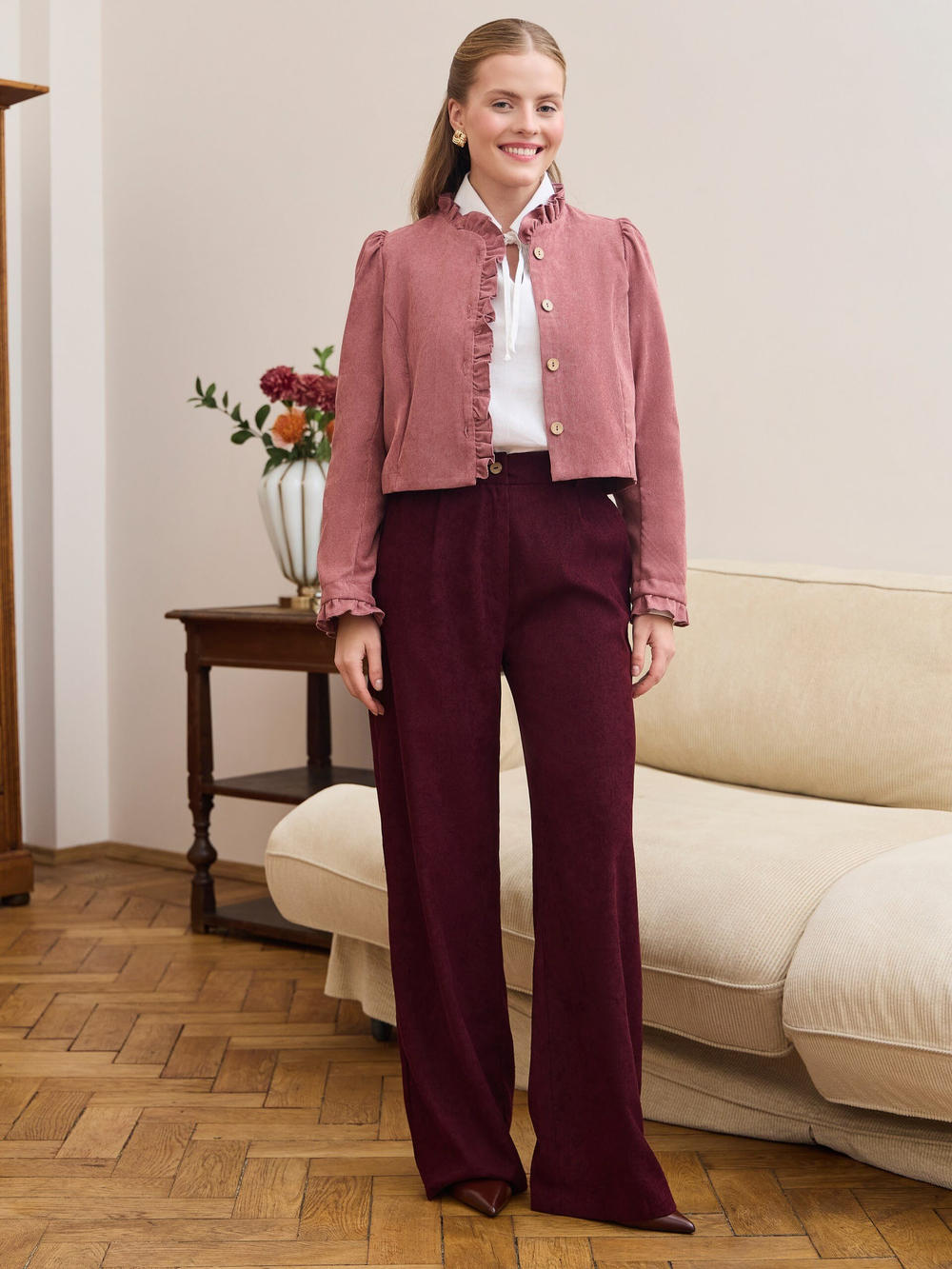 Брюки палаццо вельветовые