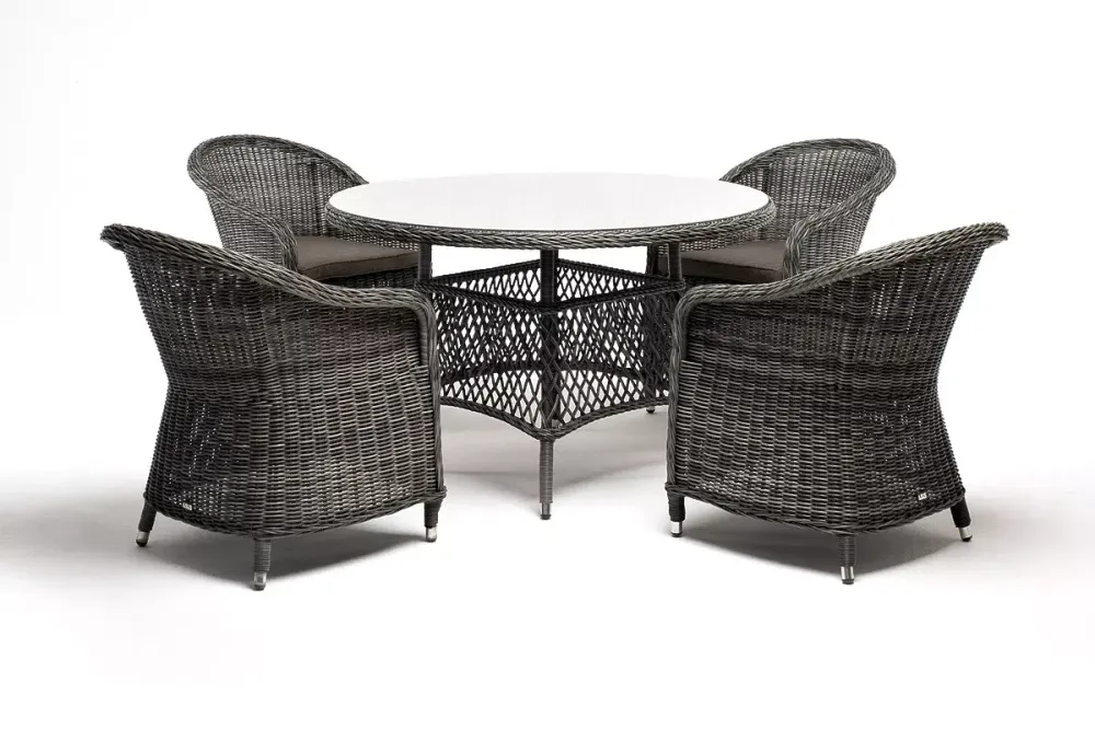 "Равенна" обеденная группа плетеная, цвет графит