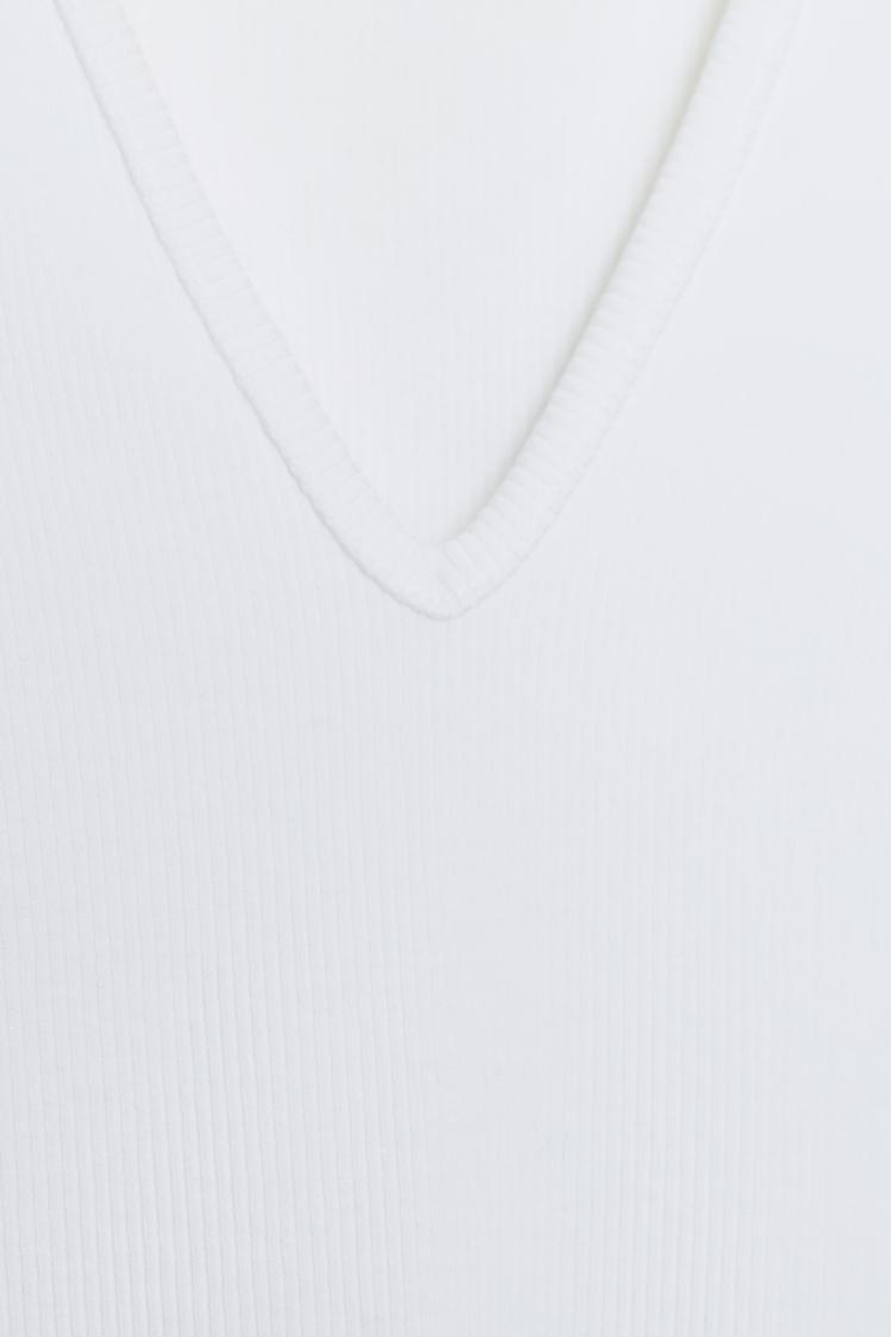 ZARA ТОП В РУБЧИК С ДЛИННЫМИ РУКАВАМИ, БЕЛЫЙ