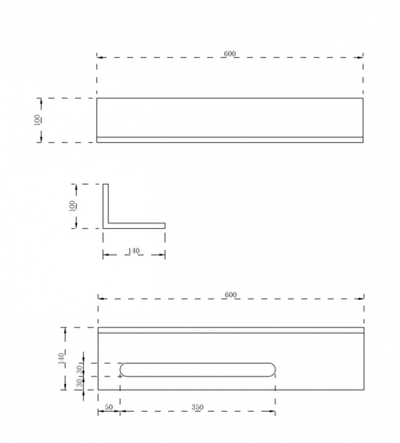 Полочка с полотенцедержателем для ванной комнаты ABBER Stein AS1655 белая