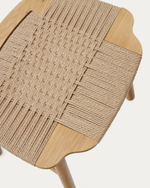 Табурет Enit из бежевой веревки и массива дуба с натуральной отделкой 43 см