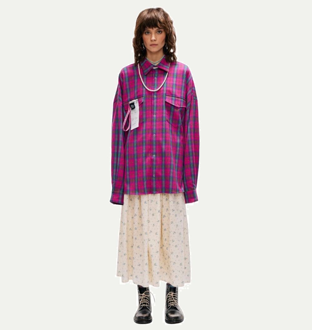 Рубашка Kraizy Stripes 2XOVER в клетку розовая
