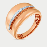 Кольцо для женщин из розового золота 585 пробы с фианитами (арт. 900091-1102)