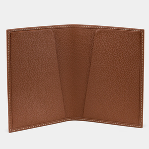 Обложка для паспорта из натуральной кожи теленка, цвета карамель