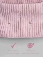 Шапка для девочки бини рваная осенняя и снуд