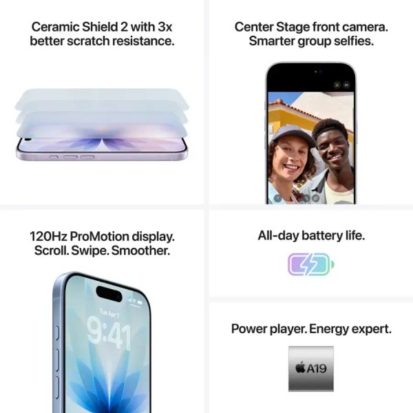 Смартфон Apple iPhone 17 256 ГБ (nano-SIM и eSIM), Синий | Mist Blue