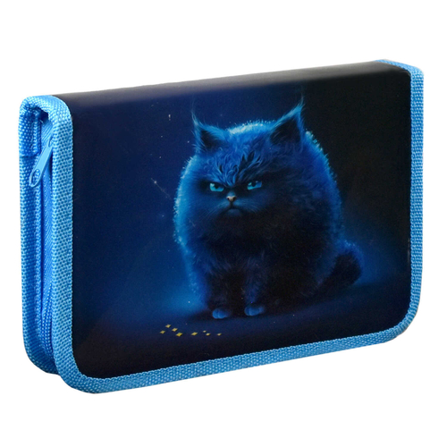 Пенал школьный Феникс+, арт.65671/ 24 ПУХЛЫЕ КОТЫ (без наполнения, 13.3x20x3.5 см, ПВХ, молния, полноцветная печать, ПЭТ-пакет).