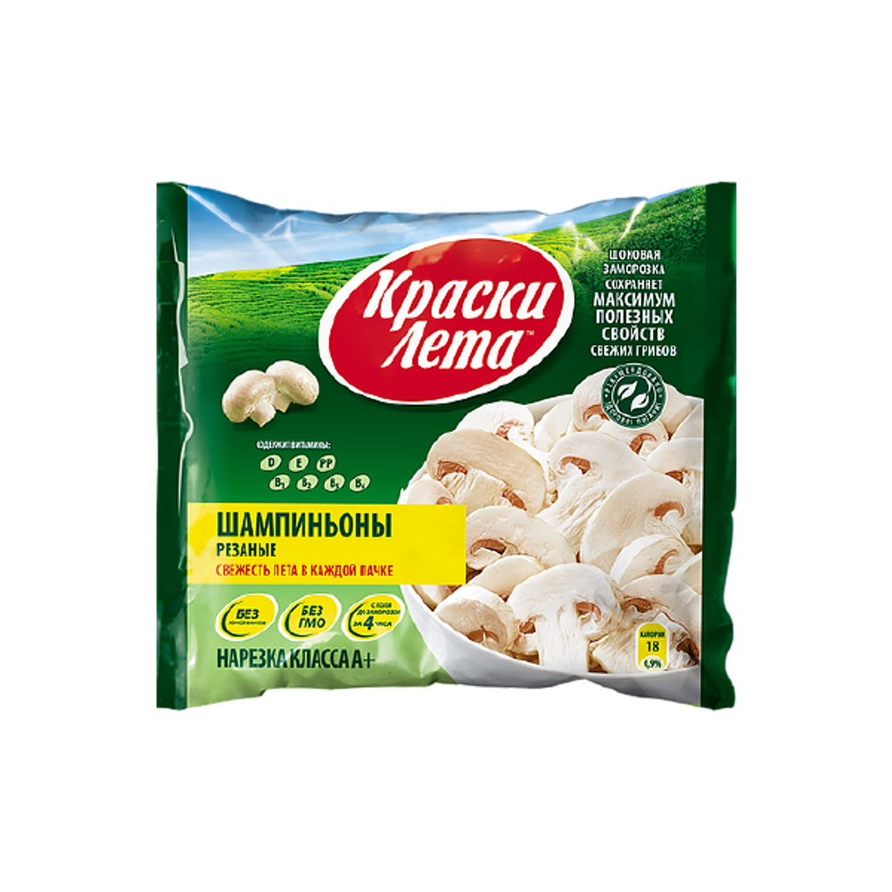 Шампиньоны РЕЗАНЫЕ 400гр (1х8) КраскиЛета