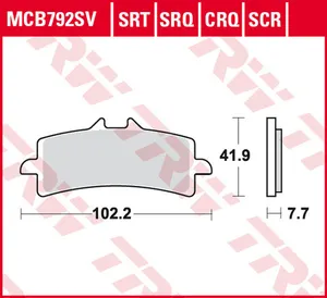 Колодки тормозные дисковые TRW MCB792SV