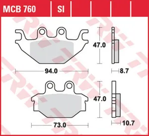 Колодки тормозные дисковые TRW MCB760