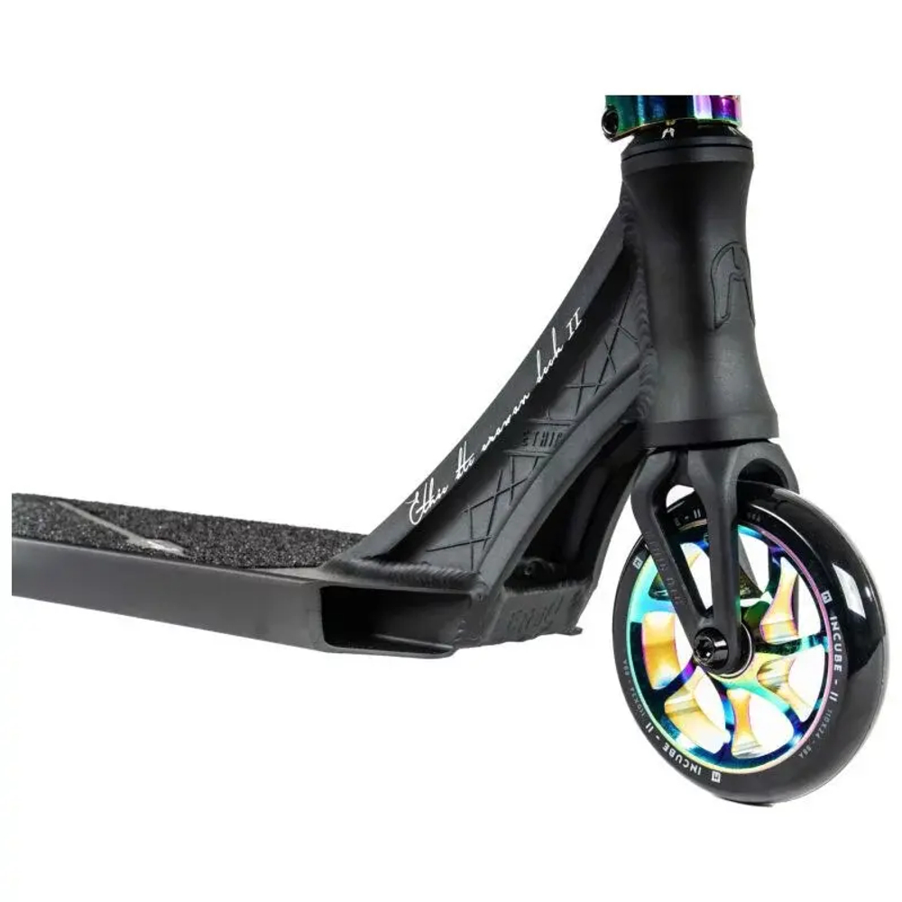 Трюковой самокат Ethic Erawan V2 (S, черный/нефтяное пятно)