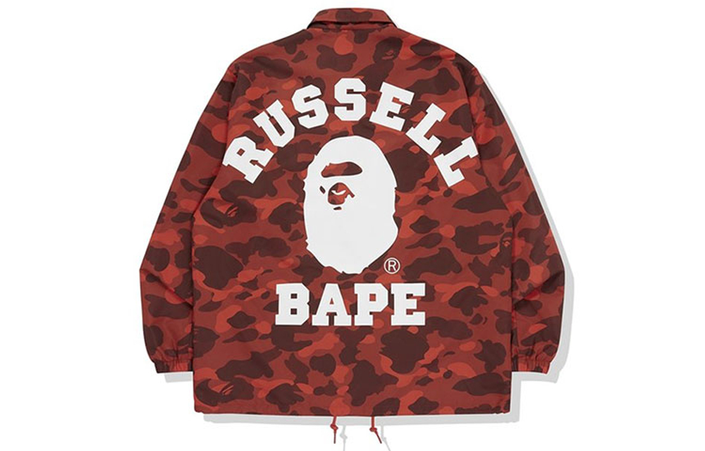 A Bathing Ape X Russell Color Camo College Coach Куртка
