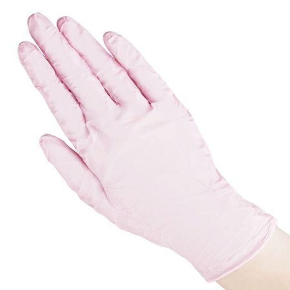 Перчатки медицинские смотровые нитриловые BENOVY (розовые), S №50/500