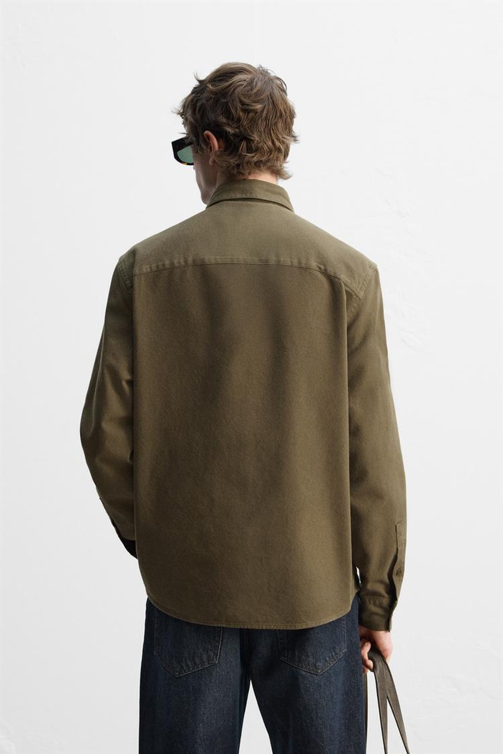 ZARА РУБАШКА ИЗ ХЛОПКА С УТЕПЛЕНИЕМ, КОРИЧНЕВЫЙ/ЗЕЛЕНЫЙ