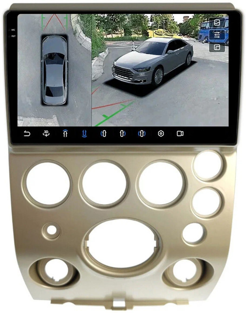 Магнитола для Infiniti QX56 JA60 2004-2007 (поддержка Bose) - FarCar BX3277M-360 монитор 9.5" 2K QLED на Android 13, 6Гб+128Гб, CarPlay, 4G SIM-слот, 4 камеры в комплекте