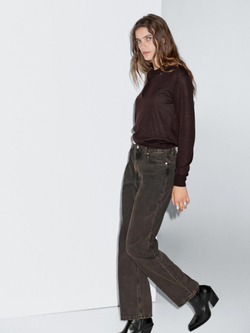 Massimo Dutti Свитер с воротником-поло, коричневый