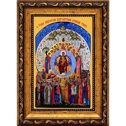 О Тебе радуется. Икона Божьей Матери на холсте.