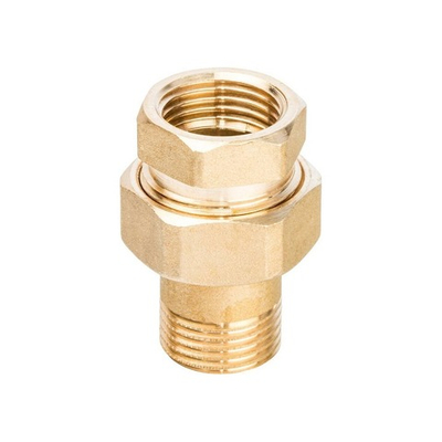 Соединение быстроразъемое (американка) STOUT - 1/2" (ВР/НР, латунь без покрытия, плоское уплотнение)