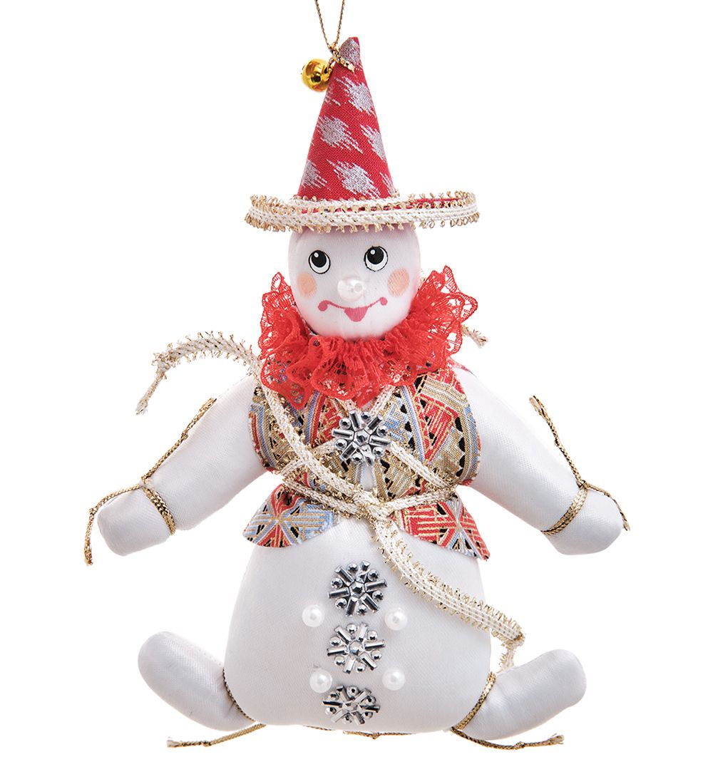РусКукла RK-961/1 Kукла подвесная «Снеговик в шляпе»