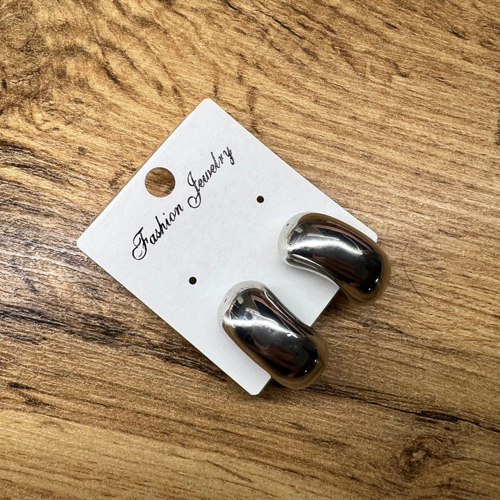 Клипсы Пластина полукольца прямоугольник 10x20 мм металл серебристый