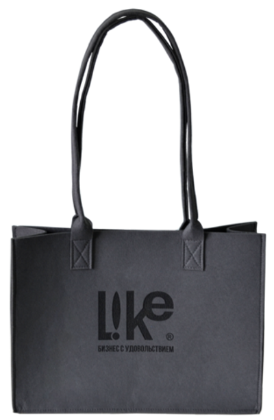 Сумка фетровая, с ручками, 400х300х150 мм, ручки 350мм