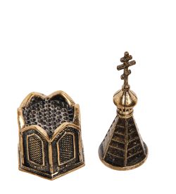 AM-1138 Наперсток «Часовня с магнитом» (латунь, янтарь)