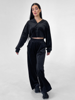 Костюм Balnur 1957 велюровый из укороченной толстовки на молнии и широких штанов