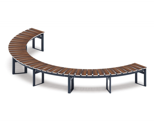 Скамья Модульная радиальная (темный дуб) МФ 42.01.24 (под анкера)