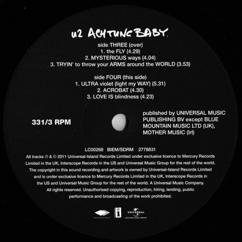 U2 / Achtung Baby (20th Anniversary Edition)(Limited Edition)(2LP+2x12" Vinyl Single)