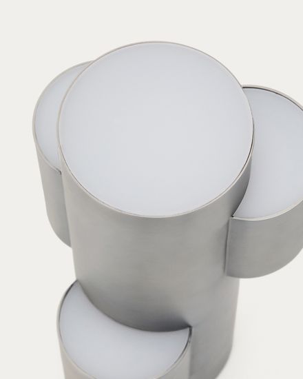 Переносная настольная лампа Adrina из светло-серого металла