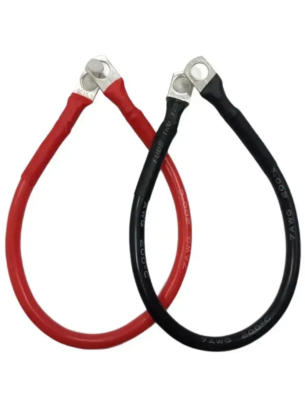 Силовой кабель для аккумулятора с клеммами на ТМЛ, 31 см, красный / черный, 7 AWGС