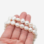 Жемчуг штучный культивированный "Булочка", белый, 10-11мм