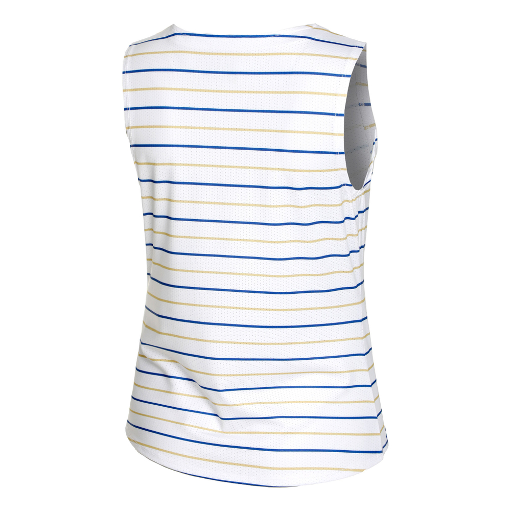 Женская теннисная майка Quiet Please Retro Poach Stripe Tank Top Women - White, Blue