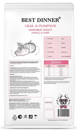 Сухой корм для собак мелких пород Best Dinner Dog Adult Mini 10кг телятина с тыквой