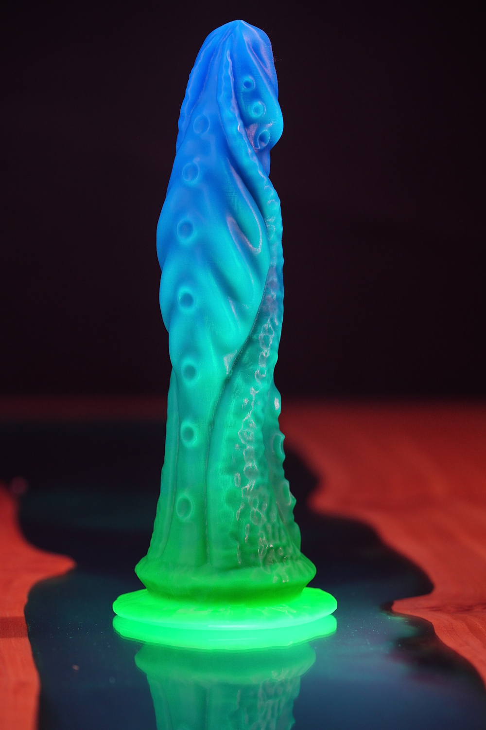 Фантазийный фаллоимитатор Mr. Alien, сине-зеленый - 25 см