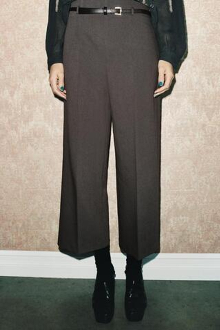 ZARA БРЮКИ-КЮЛОТЫ ИЗ КОЛЛЕКЦИИ ZW С ПОЯСОМ, СЕРОВАТЫЙ