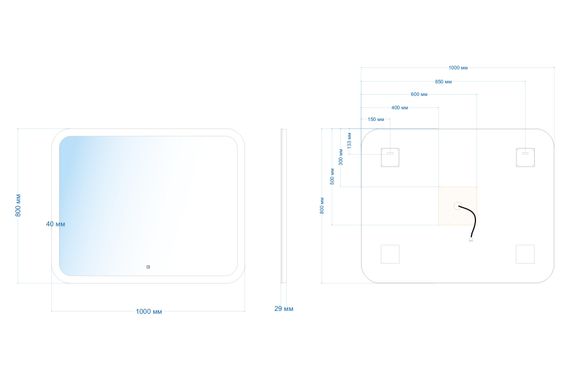 Зеркало ABBER See AG6109SL-1.0 с подсветкой, сенсорный выключатель, диммер
