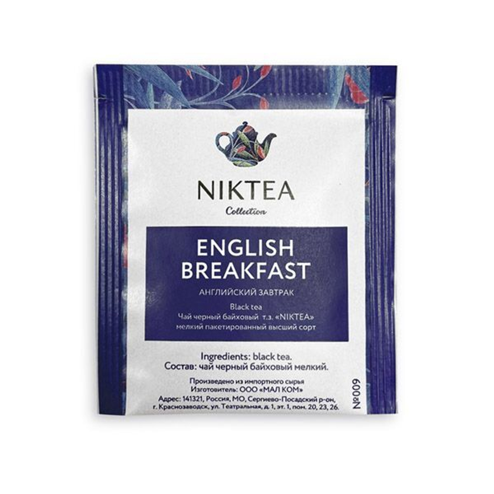 Чай черный Niktea English Breakfast в пакетиках 43,75 гр