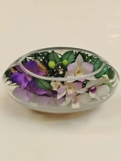 натуральные цветы в стекле, вакуум