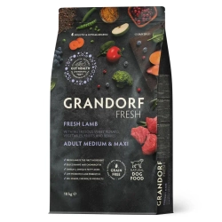 Grandorf fresh dog adult med&maxi lamb&sweet potato сухой беззерновой корм с живыми пробиотиками для взрослых собак средних и крупных пород с ягненком и бататом - 10 кг