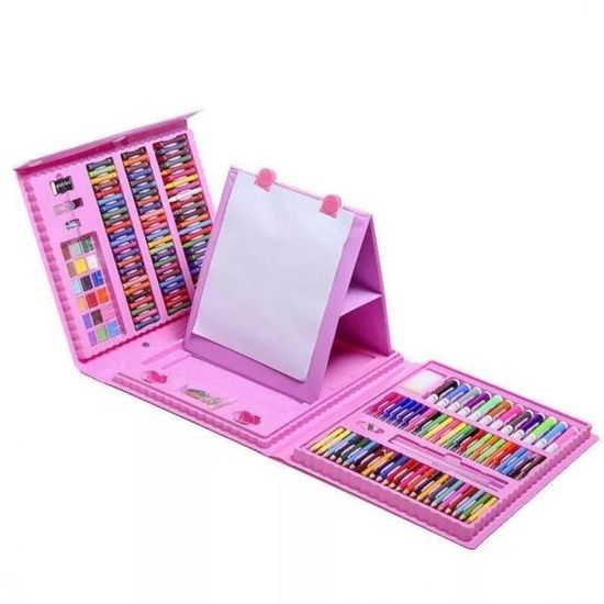 Чемодан творчества художественный набор 208 элементов РОЗОВЫЙ