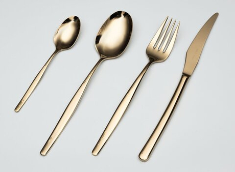 Набор столовых приборов на 6 персон 24 предмета Belo Inox Bali золотой