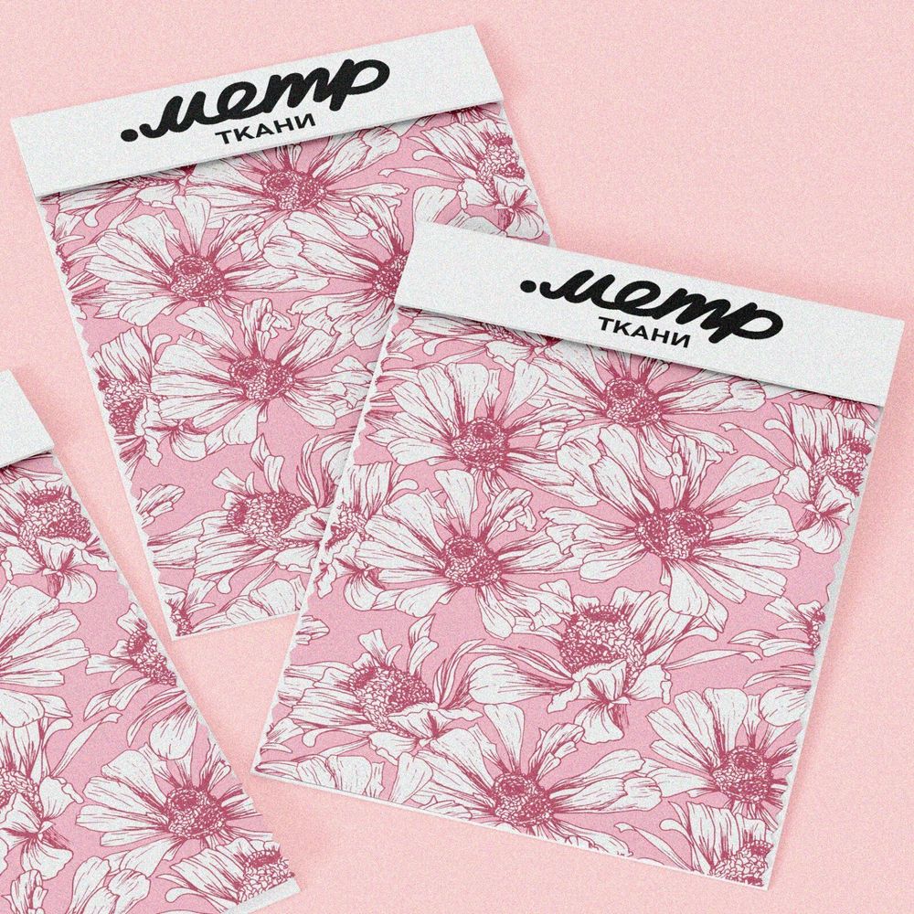 Ткань дюспо воздушно-белые цветы на розовом