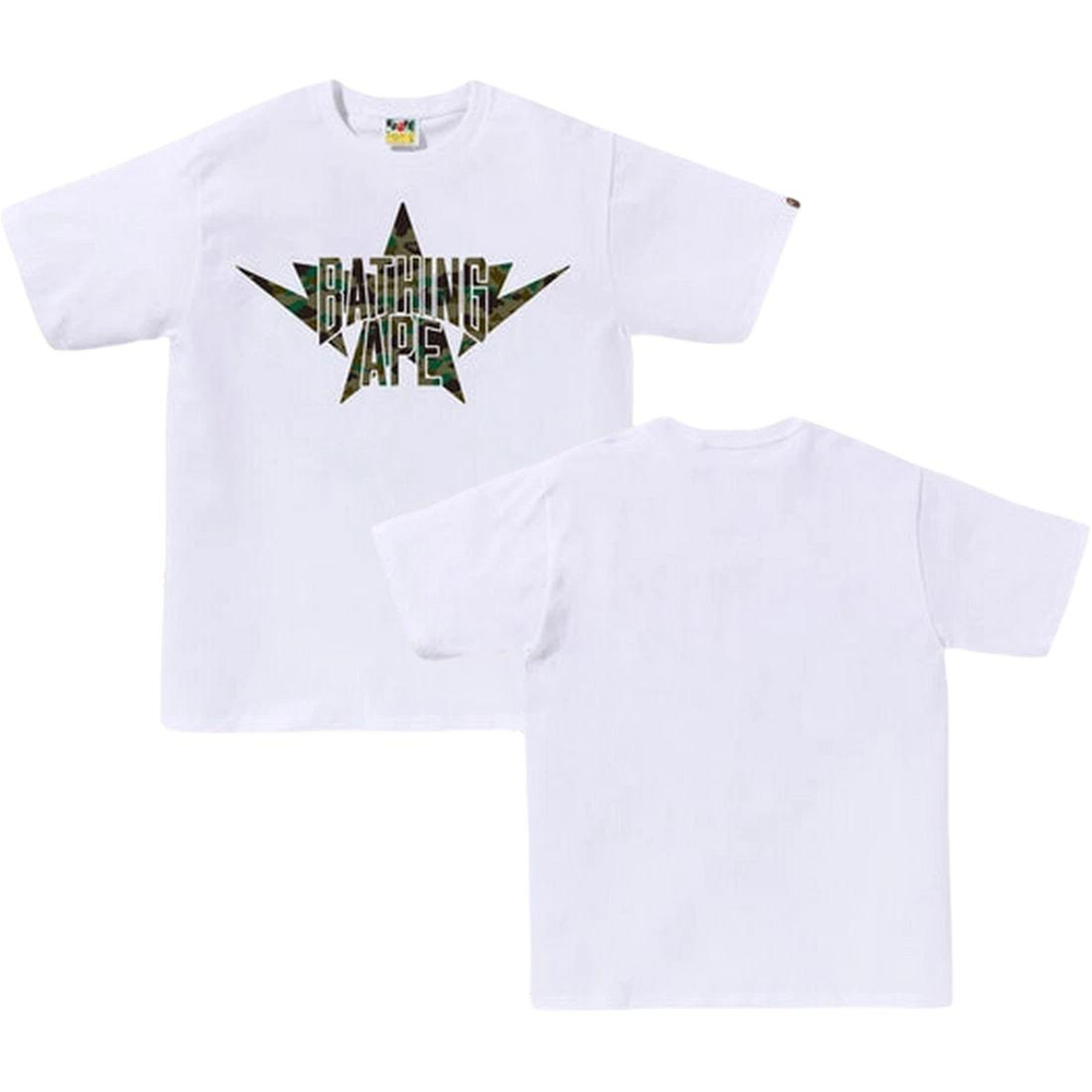 A Bathing Ape 1st Camo Twin Sta Nyc Tee белый зеленый