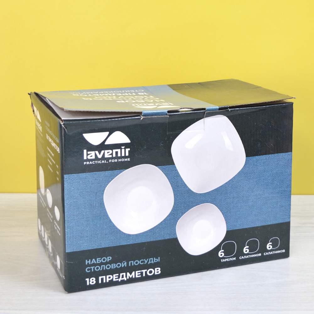 Столовый набор 18 предметов 18PC LFP "MARBLE" квадрат (99325)